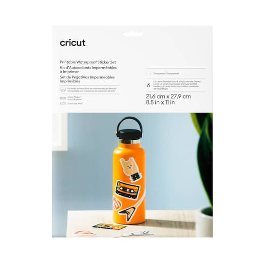 Cricut&#xAE; Clear US Letter Waterproof Sticker Set, 6ct.